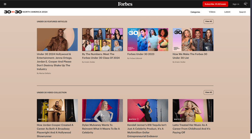 Forbes 30 Under 30 2024 screenshot 3